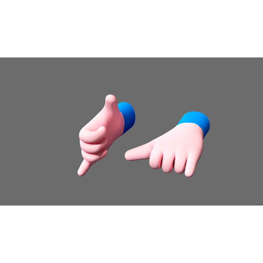 Cartoon Hands 3D Model – Low Poly Hand Poses for Games, FBX - View 19