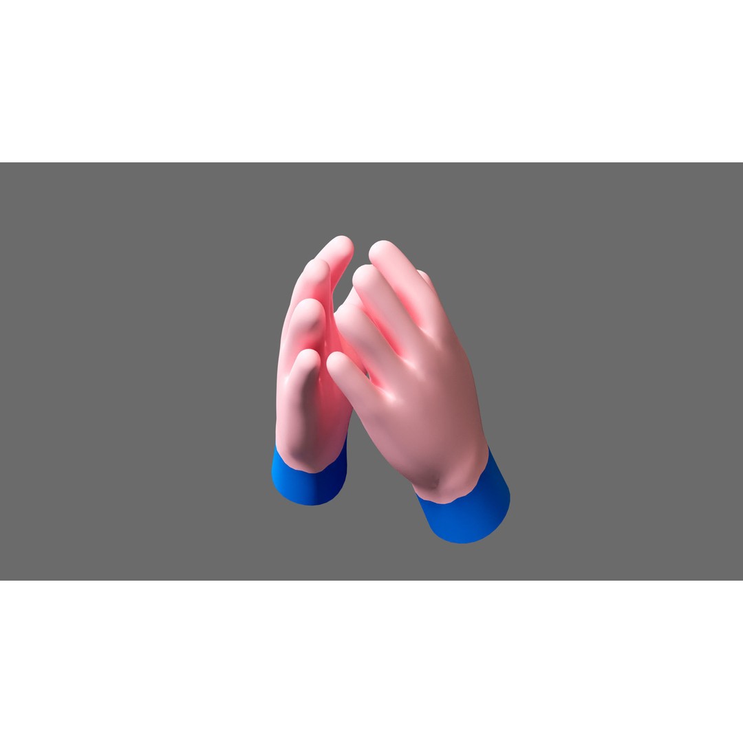 Cartoon Hands 3D Model – Low Poly Hand Poses for Games, FBX - View 21