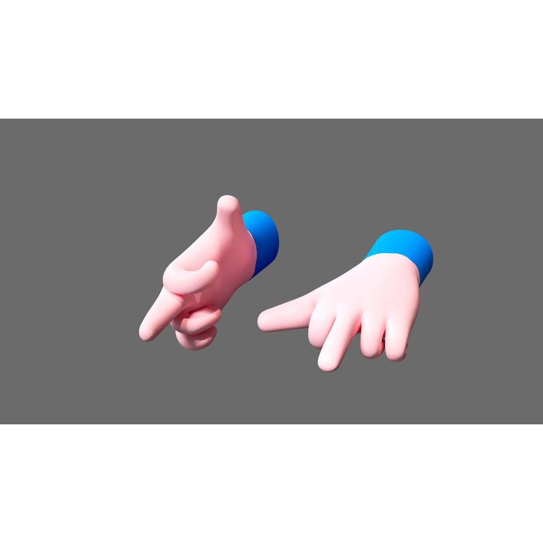 Cartoon Hands 3D Model – Low Poly Hand Poses for Games, FBX - View 22
