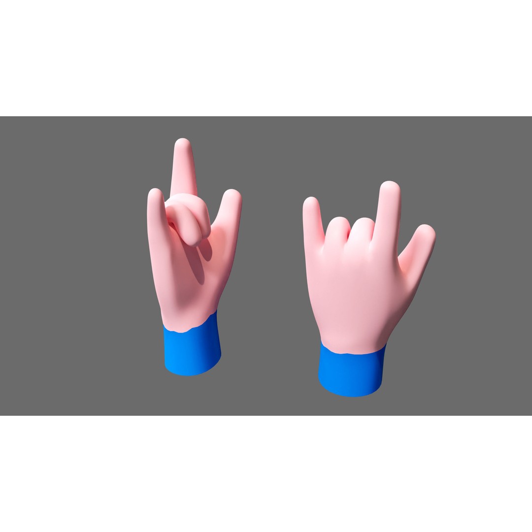 Cartoon Hands 3D Model – Low Poly Hand Poses for Games, FBX - View 24