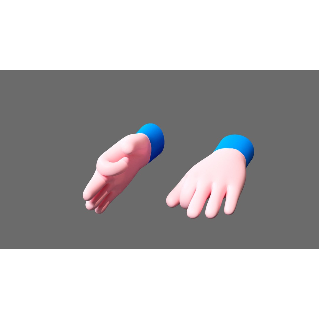 Cartoon Hands 3D Model – Low Poly Hand Poses for Games, FBX - View 25