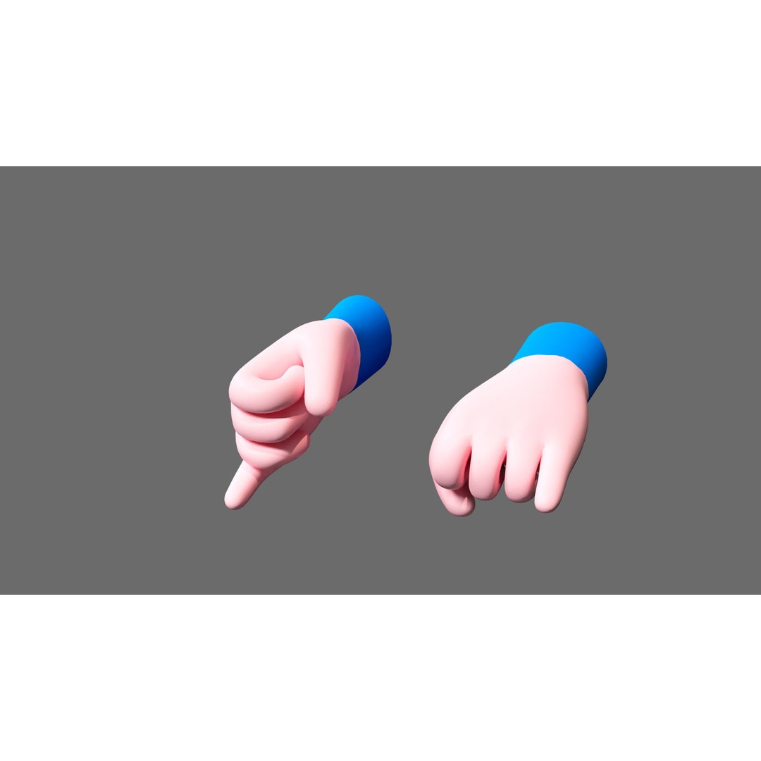 Cartoon Hands 3D Model – Low Poly Hand Poses for Games, FBX - View 26