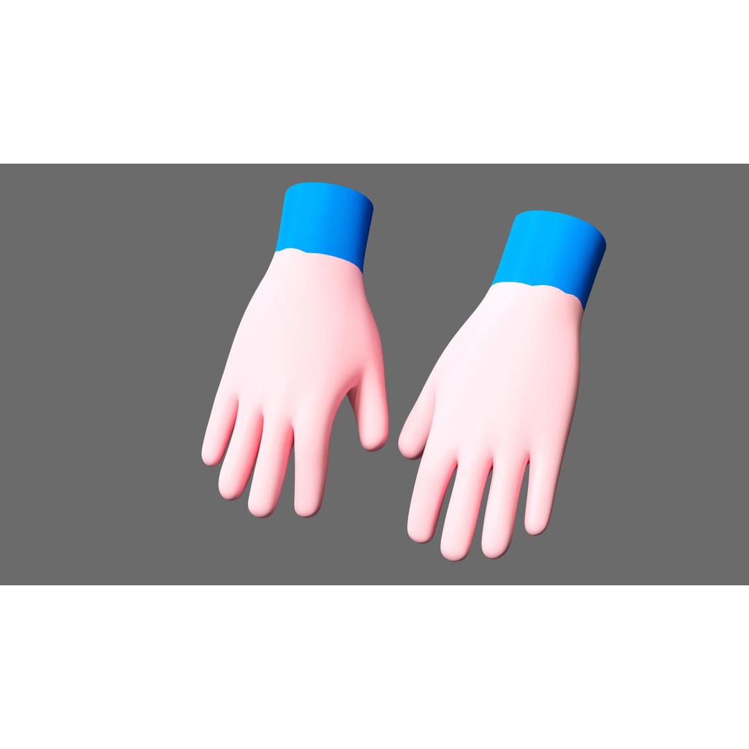 Cartoon Hands 3D Model – Low Poly Hand Poses for Games, FBX - View 3