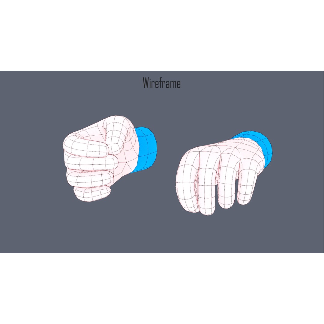 Cartoon Hands 3D Model – Low Poly Hand Poses for Games, FBX - View 30