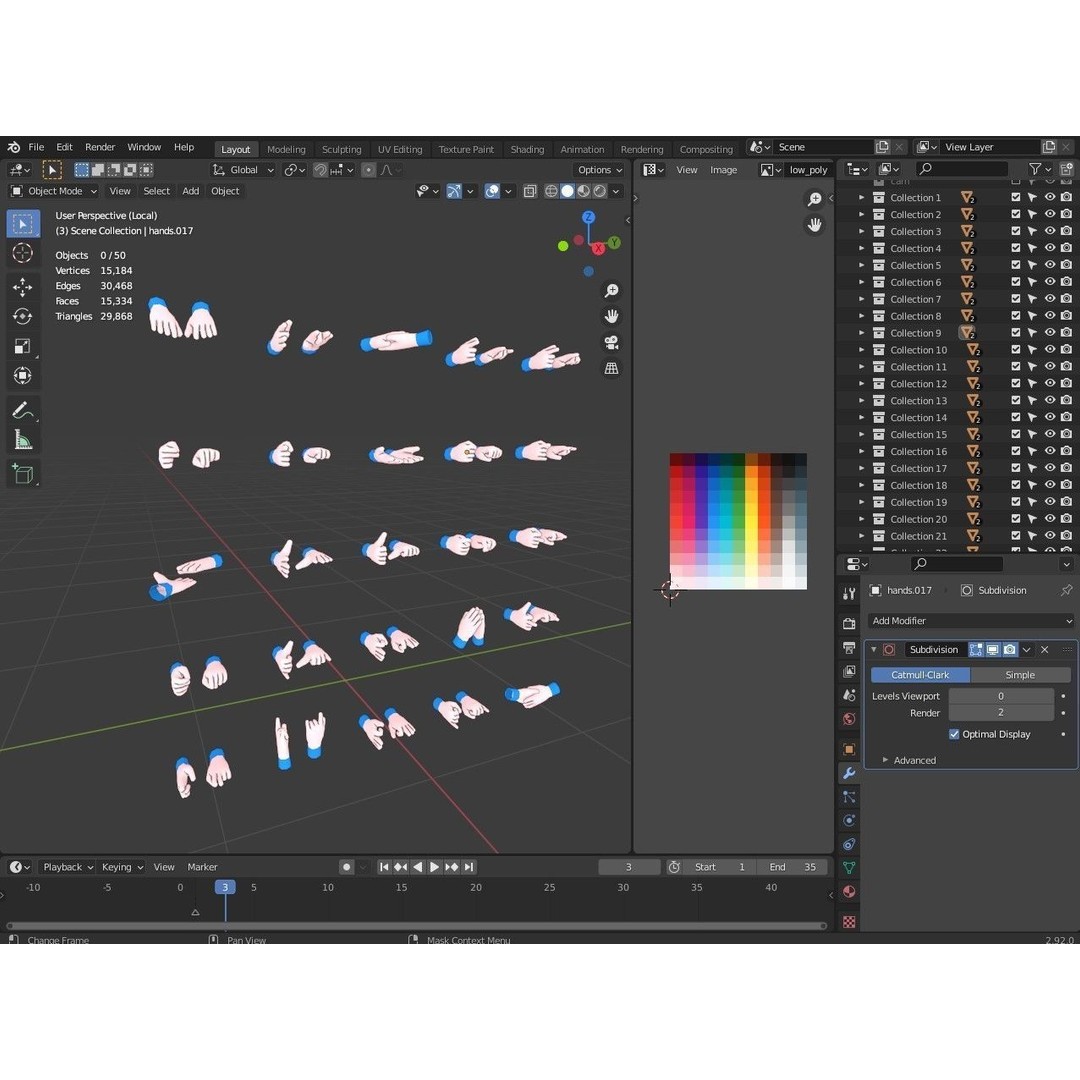 Cartoon Hands 3D Model – Low Poly Hand Poses for Games, FBX - View 32