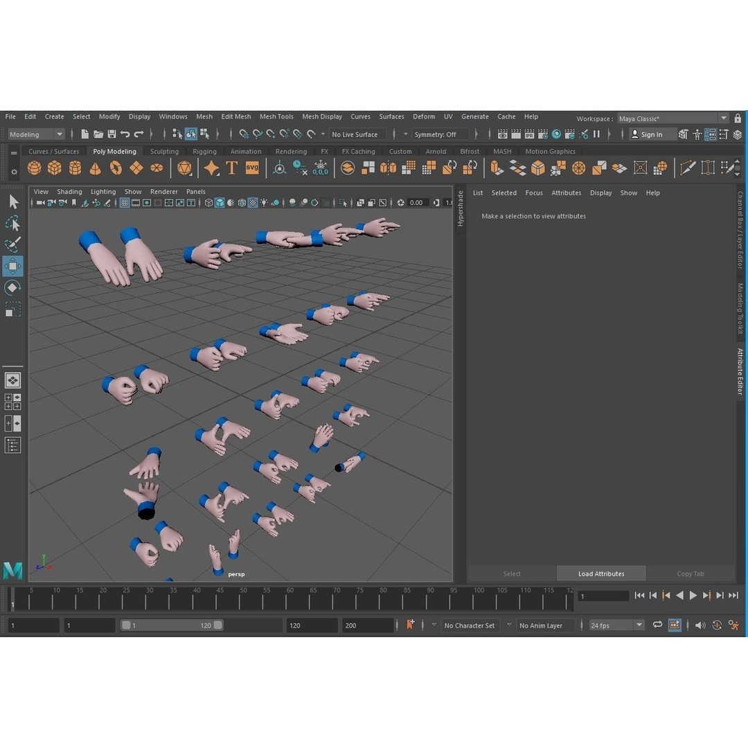 Cartoon Hands 3D Model – Low Poly Hand Poses for Games, FBX - View 34