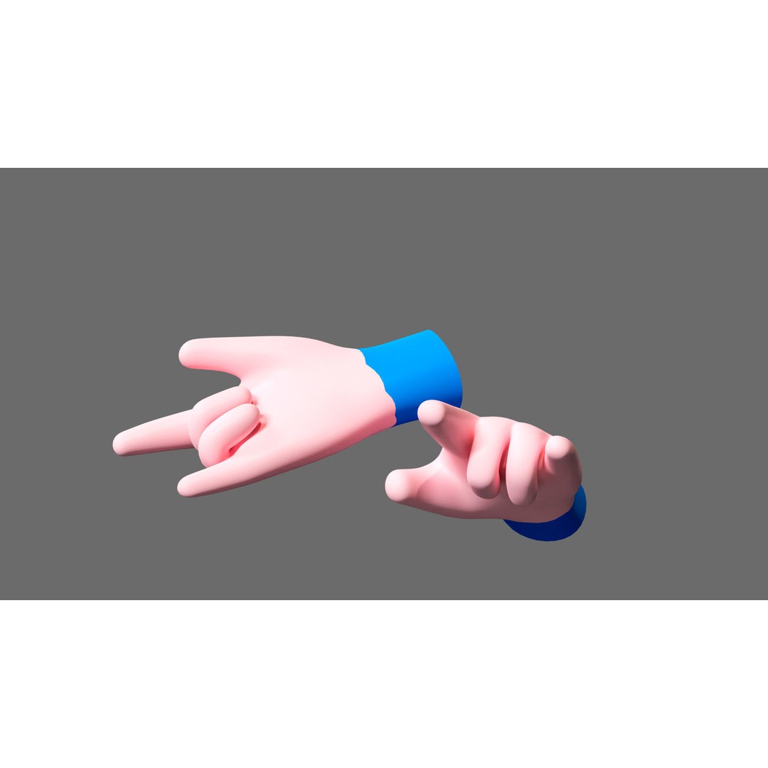 Cartoon Hands 3D Model – Low Poly Hand Poses for Games, FBX - View 6