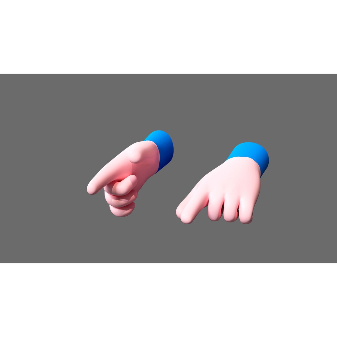 Cartoon Hands 3D Model – Low Poly Hand Poses for Games, FBX - View 7