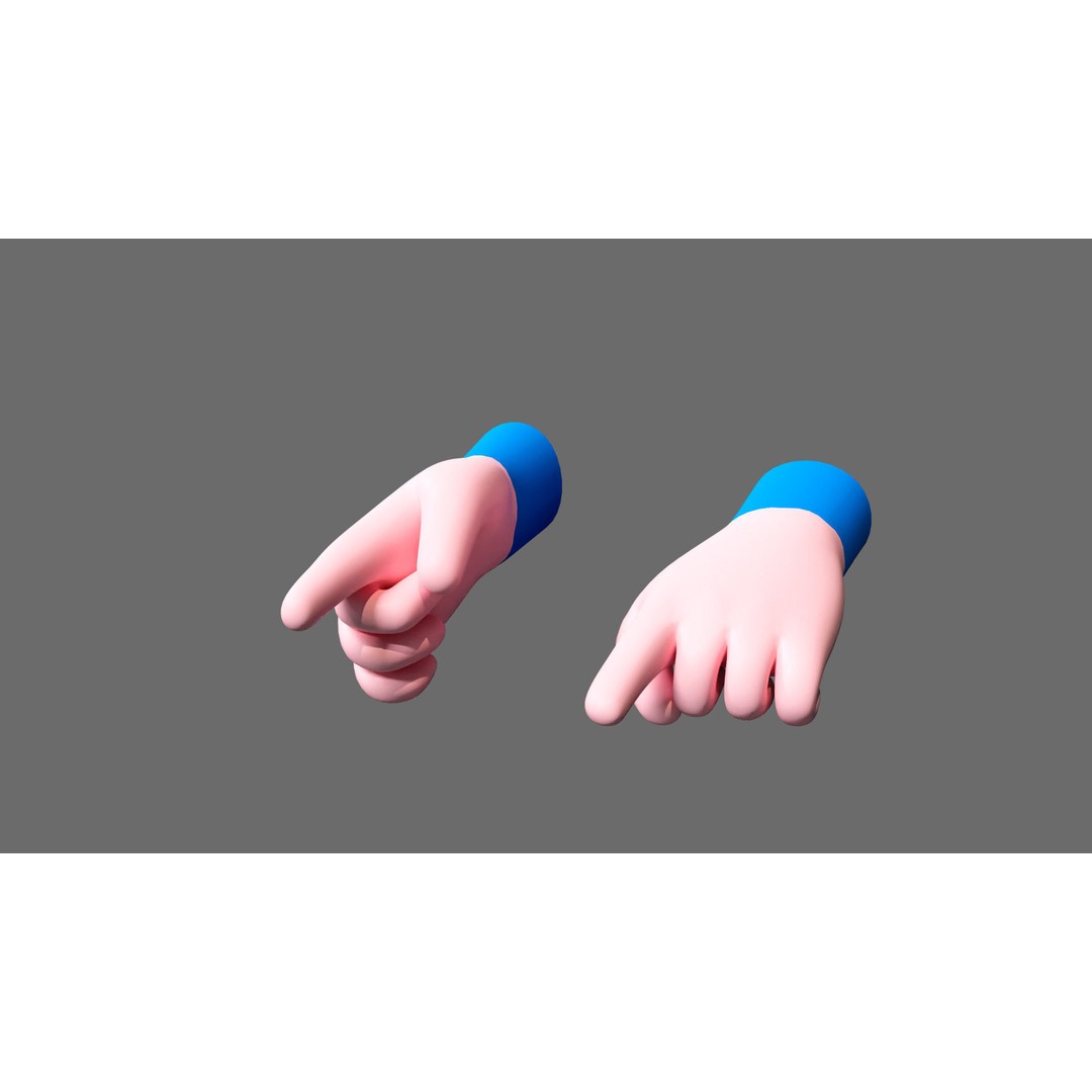 Cartoon Hands 3D Model – Low Poly Hand Poses for Games, FBX - View 9