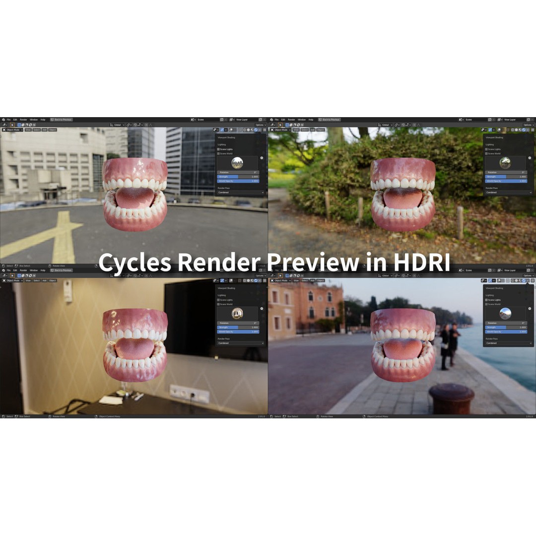 Human Teeth 3D Model – Low Poly Rigged Asset with PBR Textures - View 28