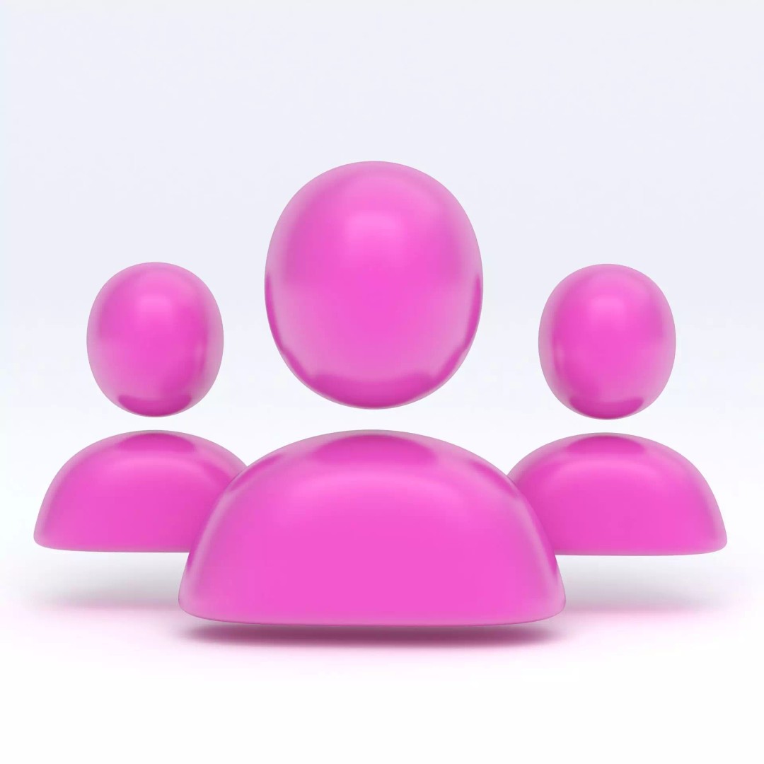 Group User Icon 3D Model – High Poly Cartoon Style, OBJ & Max Formats - View 2