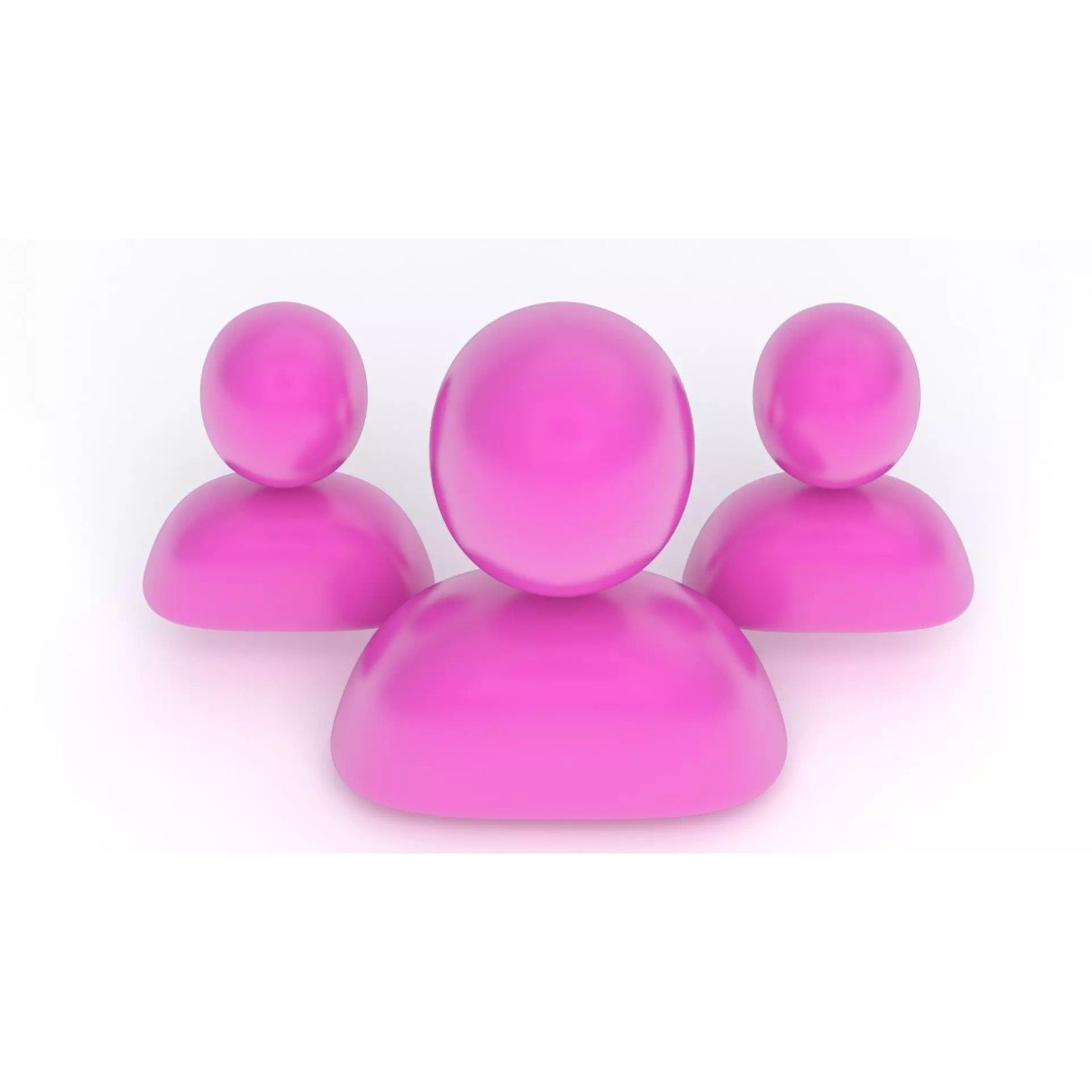 Group User Icon 3D Model – High Poly Cartoon Style, OBJ & Max Formats - View 4