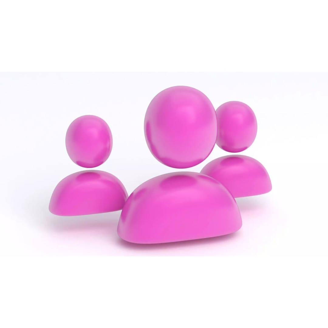 Group User Icon 3D Model – High Poly Cartoon Style, OBJ & Max Formats - View 6