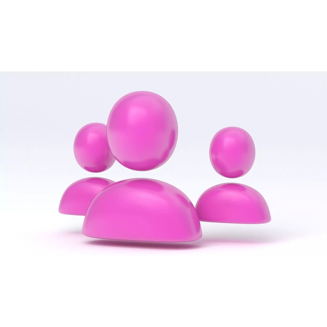 Group User Icon 3D Model – High Poly Cartoon Style, OBJ & Max Formats - View 7