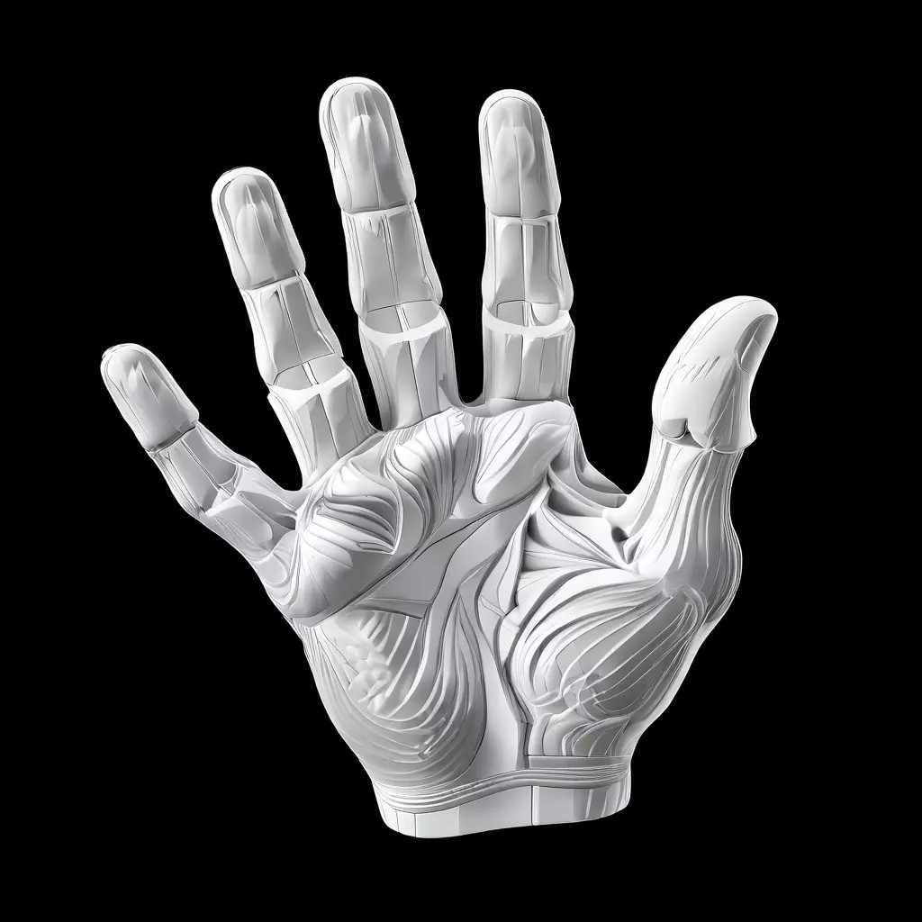 Stylized Robotic Hand 3D Model – Low Poly Game Asset, FBX, PBR - View 2