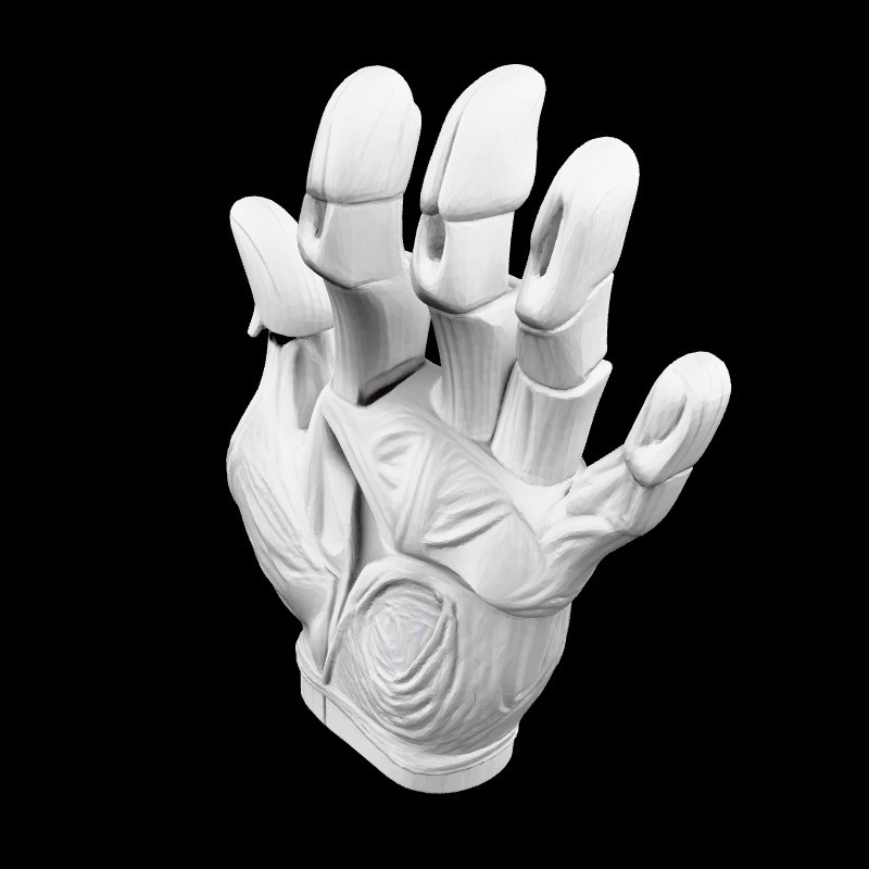 Stylized Robotic Hand 3D Model – Low Poly Game Asset, FBX, PBR - View 3
