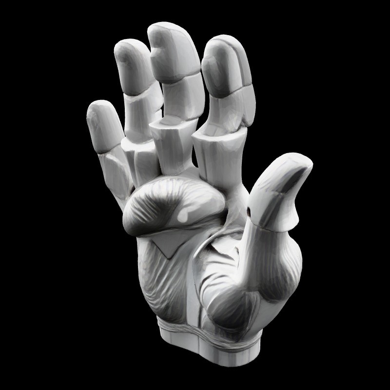 Stylized Robotic Hand 3D Model – Low Poly Game Asset, FBX, PBR - View 7