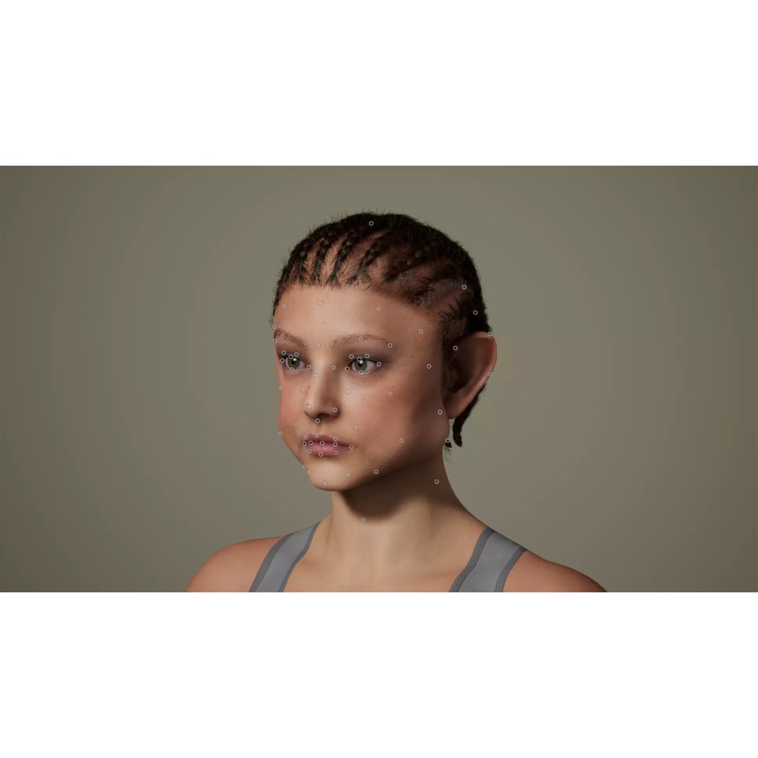 Cornrow Braids Groom 3D Model – Realistic Hair for MetaHuman & Unreal Engine