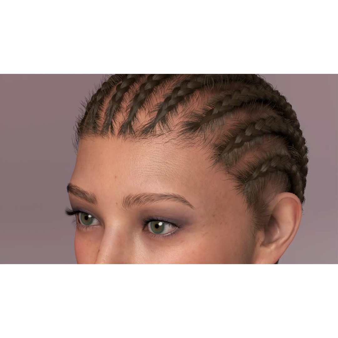 Cornrow Braids Groom 3D Model – Realistic Hair for MetaHuman & Unreal Engine - View 11