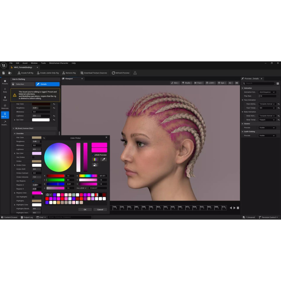 Cornrow Braids Groom 3D Model – Realistic Hair for MetaHuman & Unreal Engine - View 12
