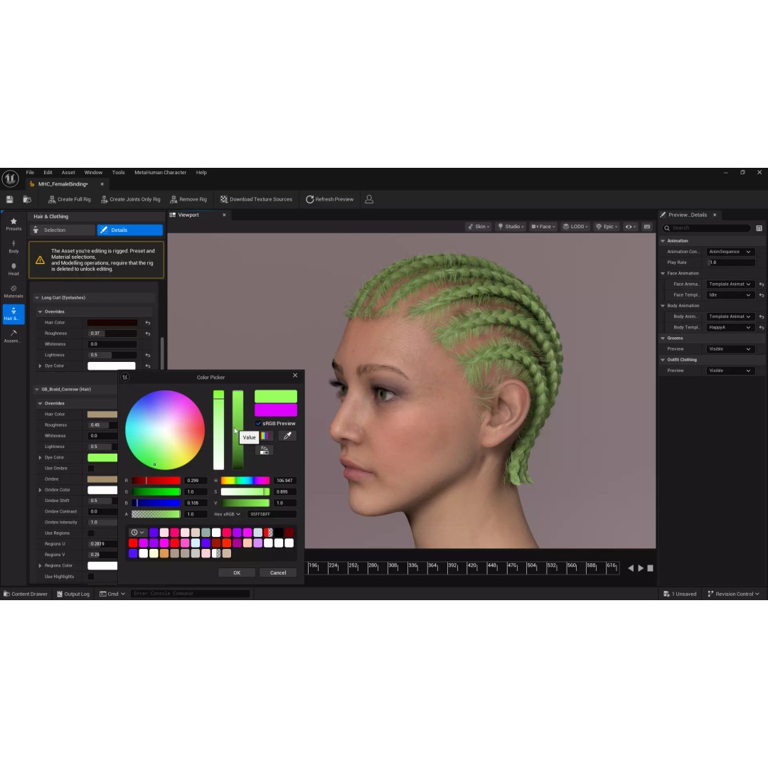 Cornrow Braids Groom 3D Model – Realistic Hair for MetaHuman & Unreal Engine - View 13