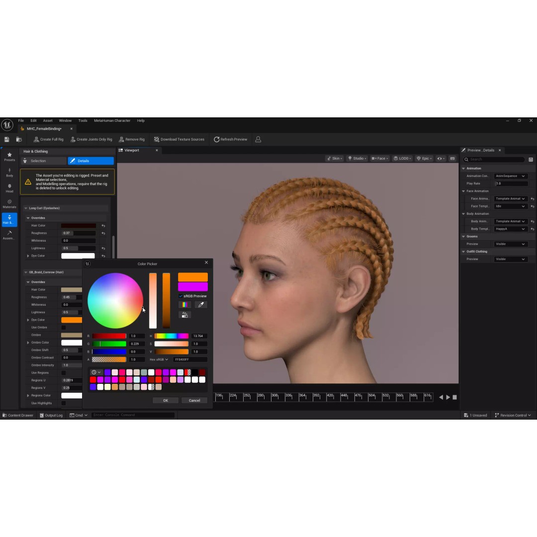 Cornrow Braids Groom 3D Model – Realistic Hair for MetaHuman & Unreal Engine - View 14