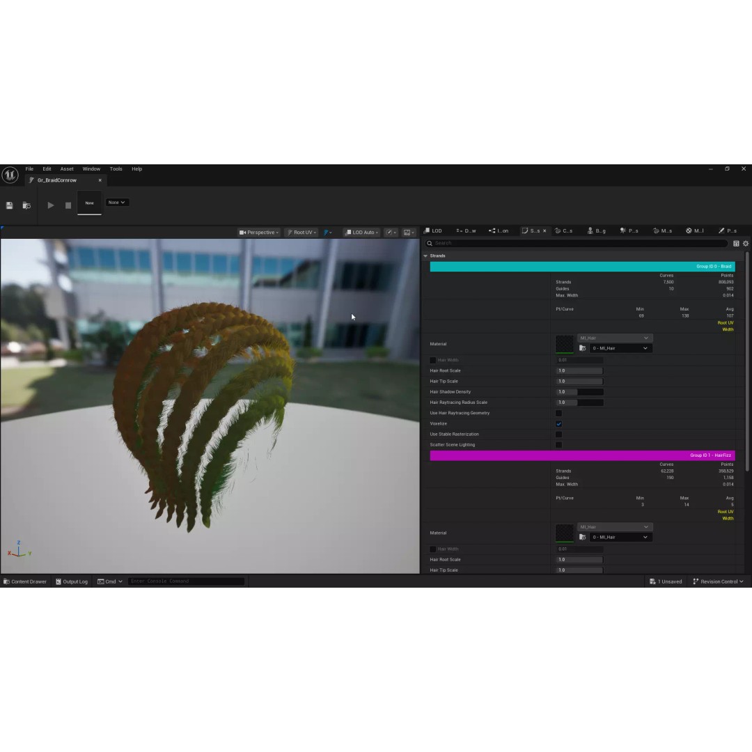 Cornrow Braids Groom 3D Model – Realistic Hair for MetaHuman & Unreal Engine - View 16