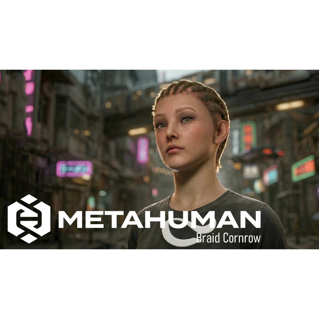 Cornrow Braids Groom 3D Model – Realistic Hair for MetaHuman & Unreal Engine - View 2