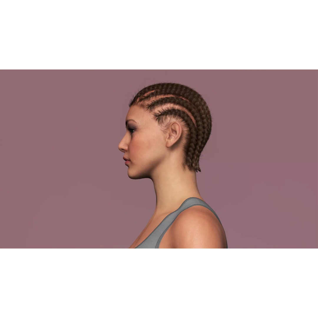 Cornrow Braids Groom 3D Model – Realistic Hair for MetaHuman & Unreal Engine - View 4