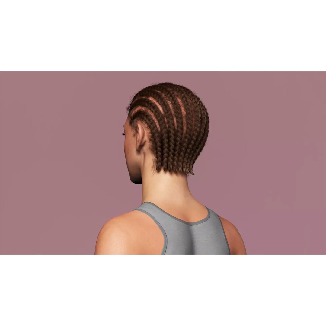 Cornrow Braids Groom 3D Model – Realistic Hair for MetaHuman & Unreal Engine - View 5