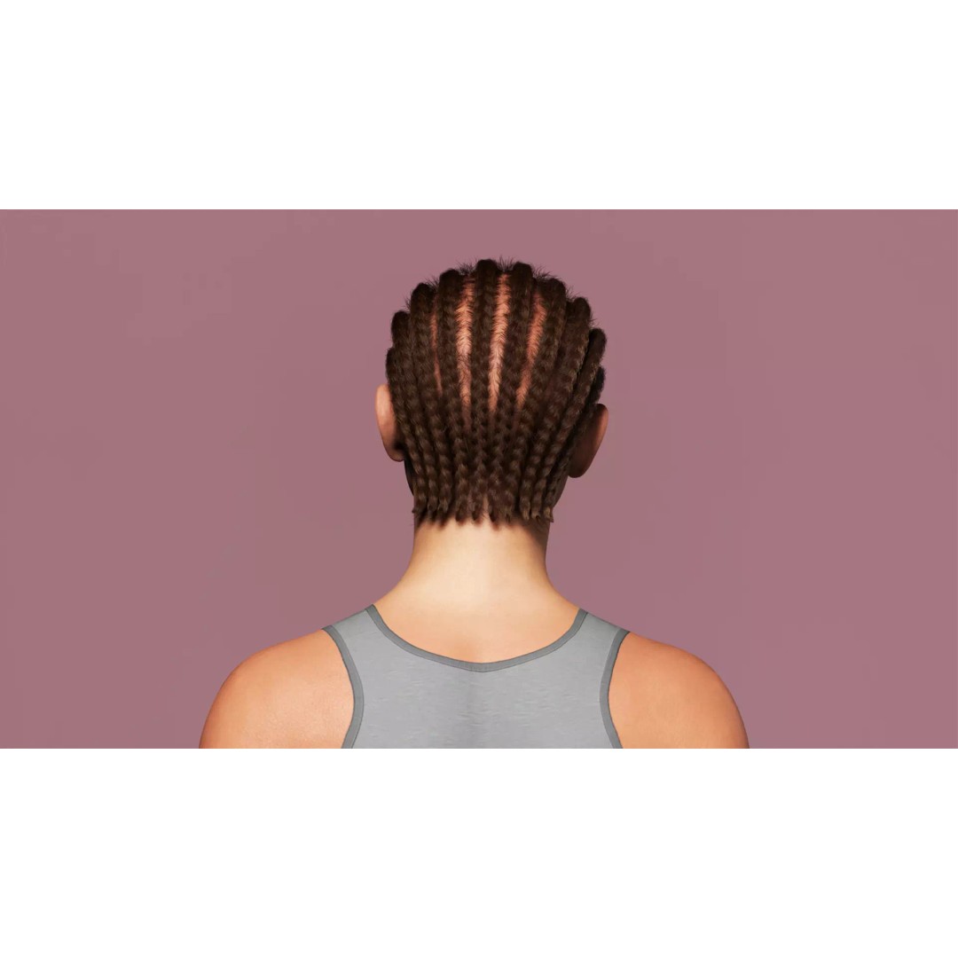 Cornrow Braids Groom 3D Model – Realistic Hair for MetaHuman & Unreal Engine - View 6