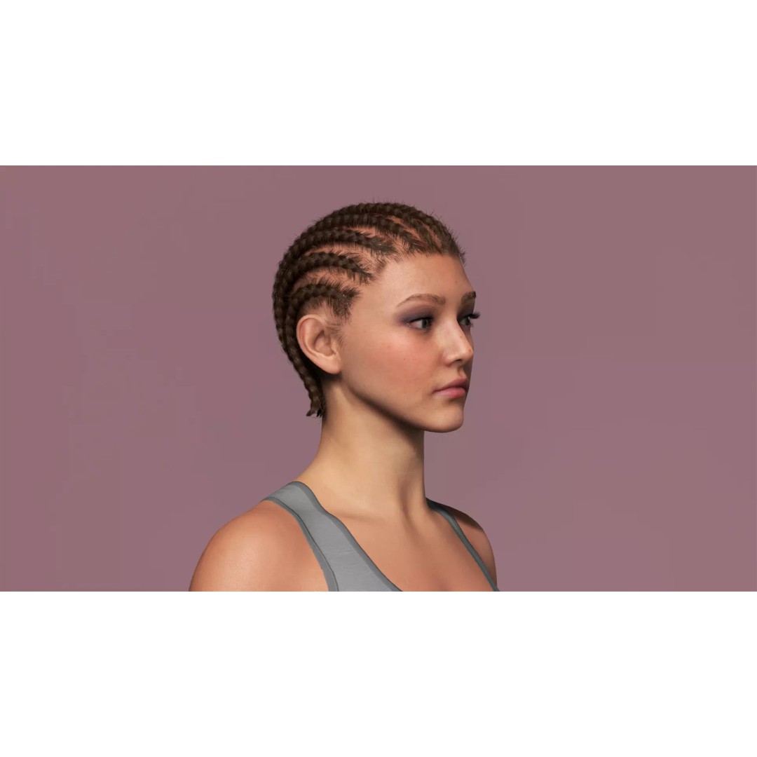 Cornrow Braids Groom 3D Model – Realistic Hair for MetaHuman & Unreal Engine - View 8