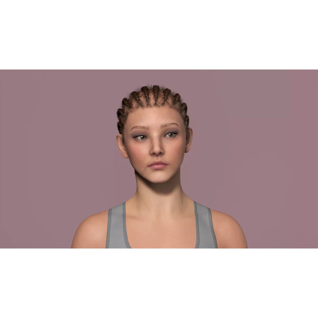 Cornrow Braids Groom 3D Model – Realistic Hair for MetaHuman & Unreal Engine - View 9