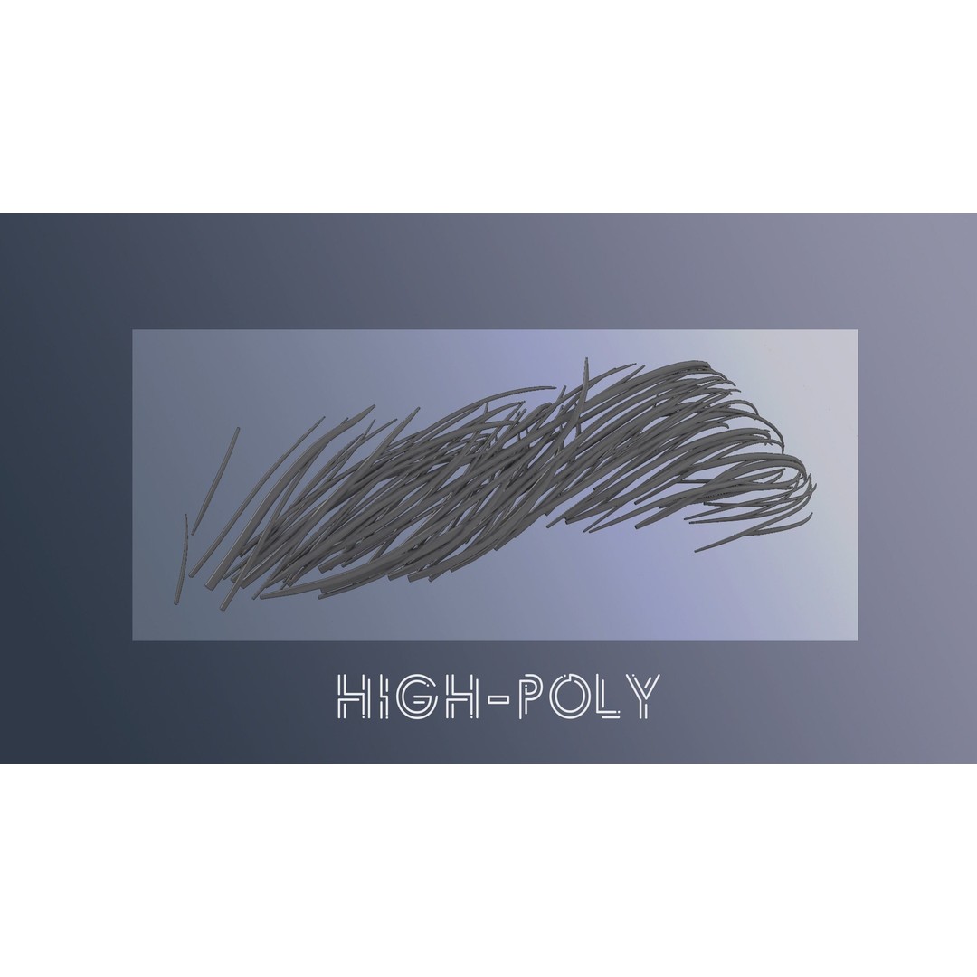 Eyebrow Pack 3D Model – Low Poly Hair Grooming Asset, FBX & Blender - View 5