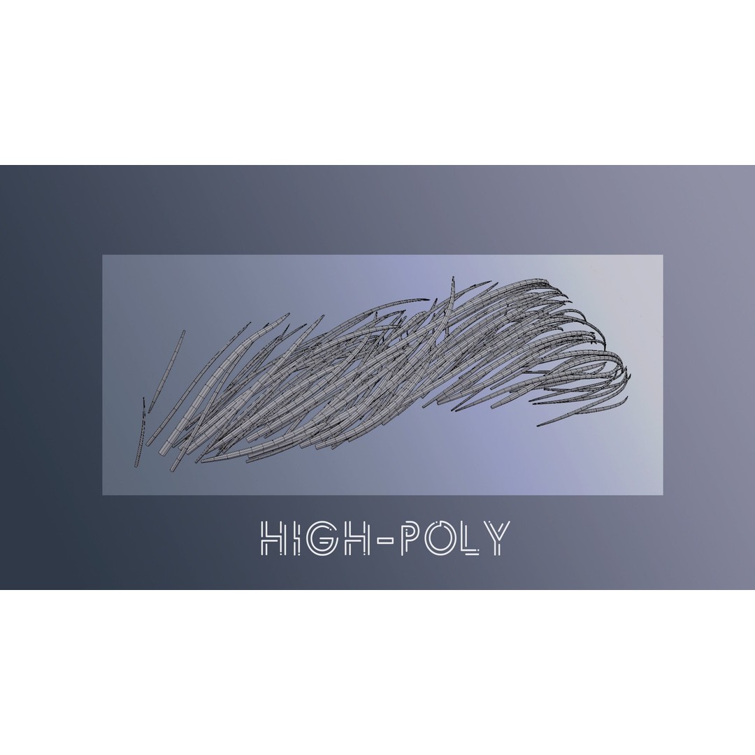 Eyebrow Pack 3D Model – Low Poly Hair Grooming Asset, FBX & Blender - View 6