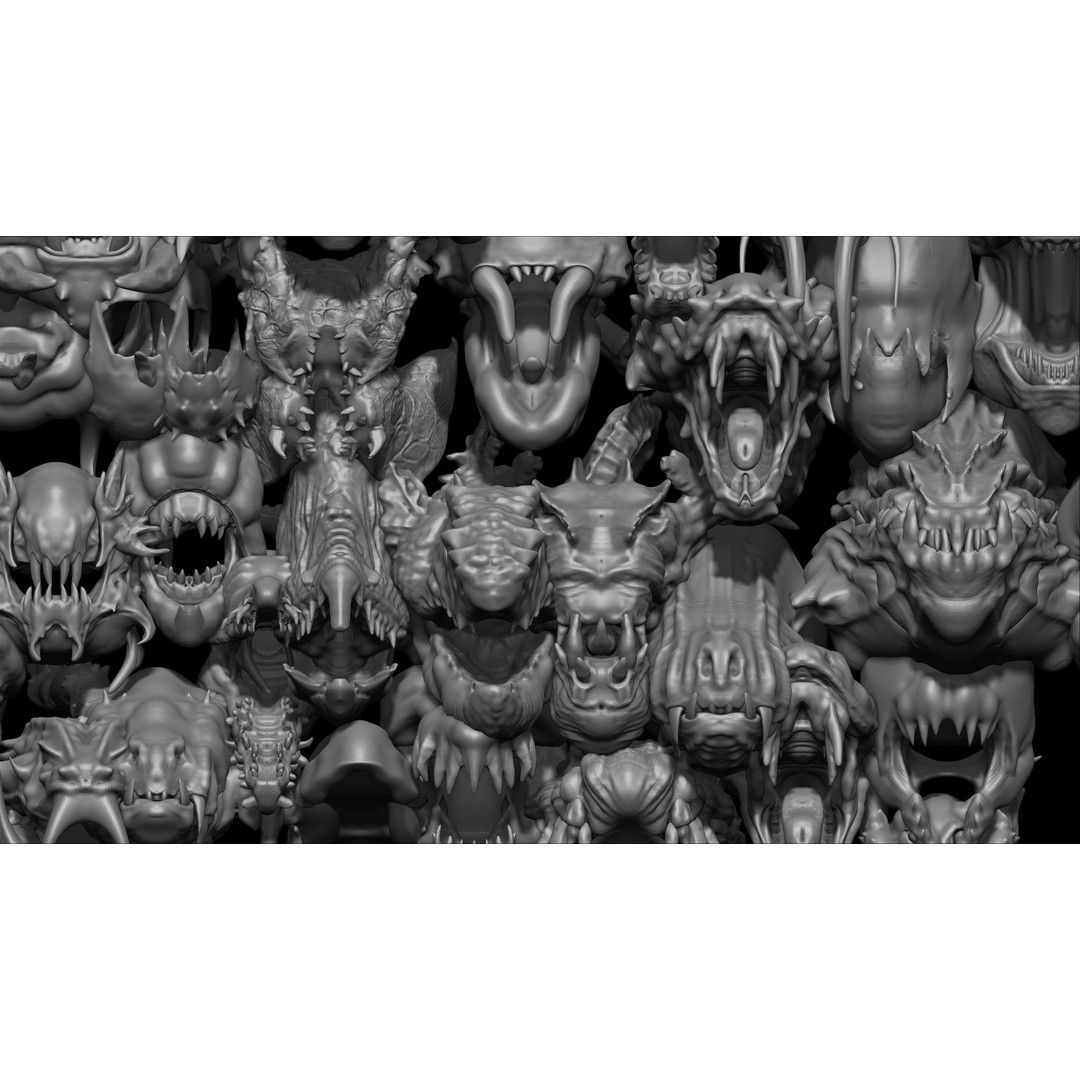 Dinosaur Head 3D Model – Character Anatomy Collection, FBX, OBJ - View 12