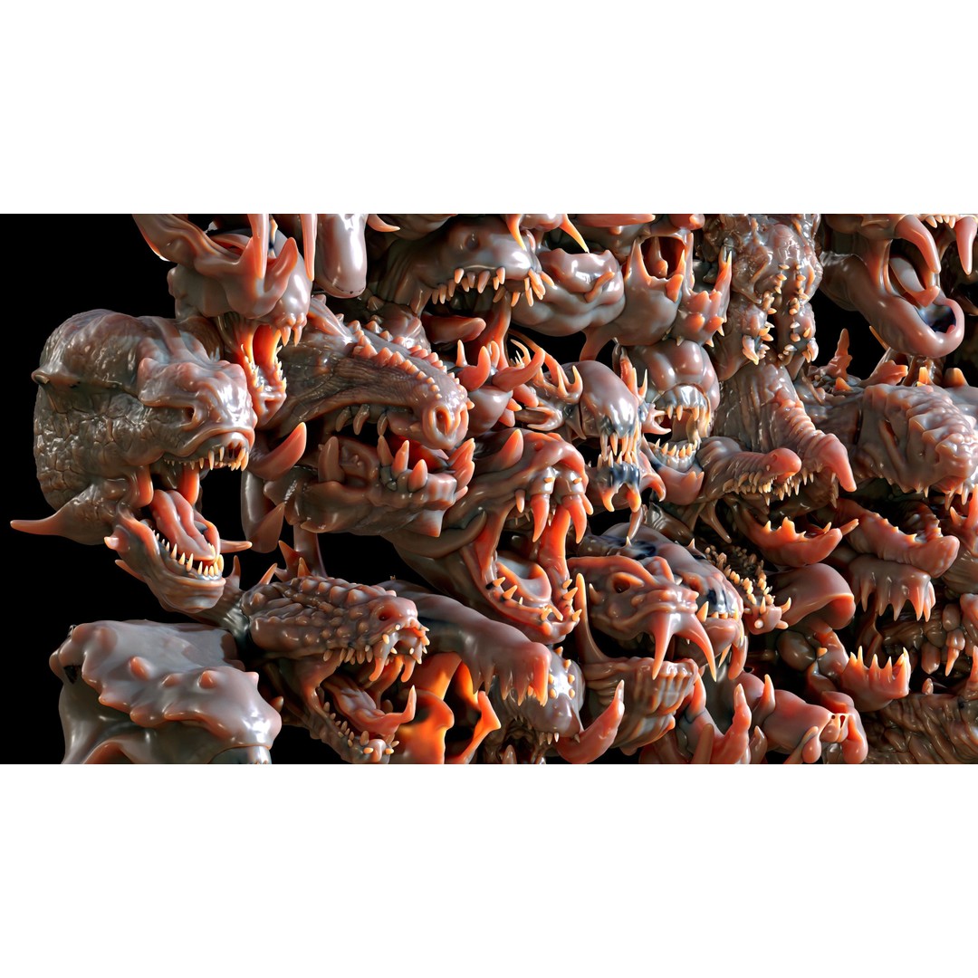 Dinosaur Head 3D Model – Character Anatomy Collection, FBX, OBJ - View 13