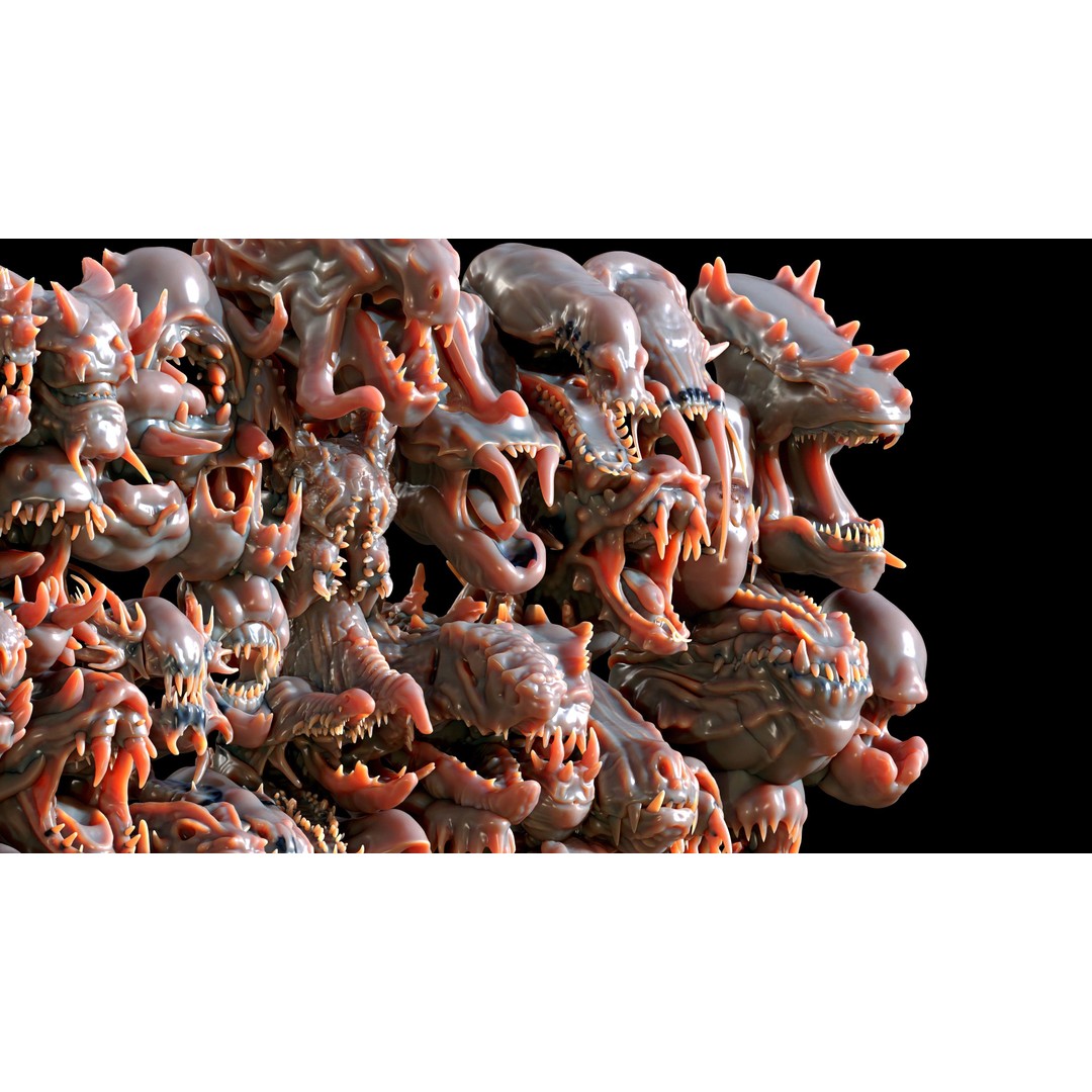 Dinosaur Head 3D Model – Character Anatomy Collection, FBX, OBJ - View 14