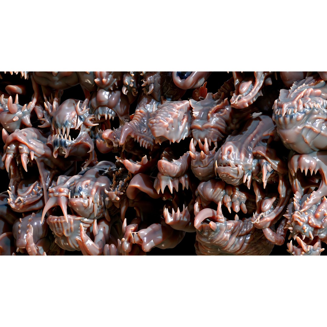 Dinosaur Head 3D Model – Character Anatomy Collection, FBX, OBJ - View 16