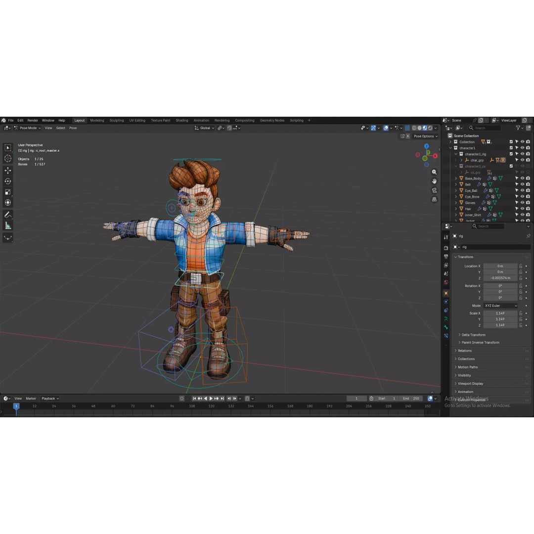 Stylized Adventure Boy 3D Model – Fully Rigged Game-Ready Character, FBX - View 6