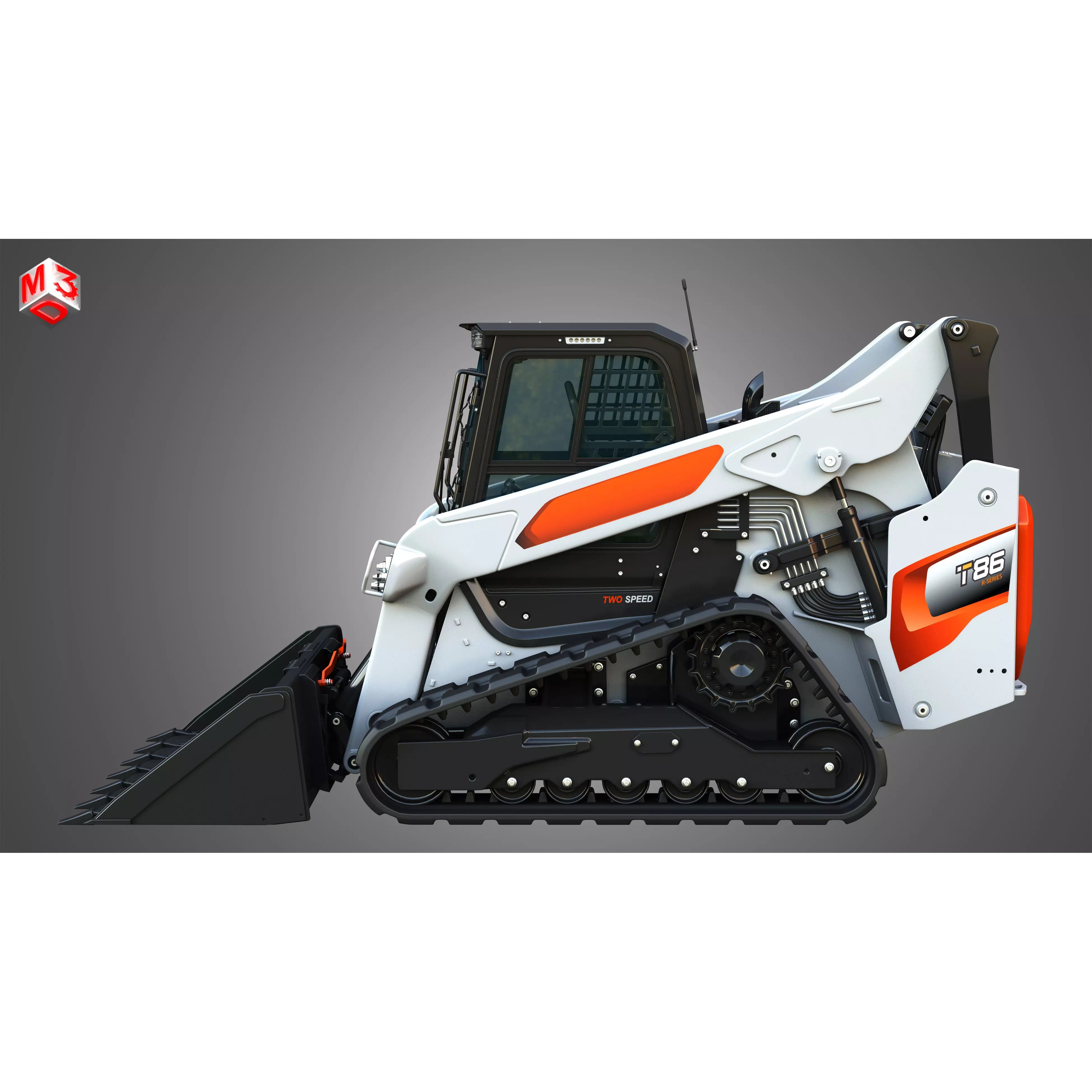 T86 Compact Track Loader - Game-Ready 3D Model - View 7