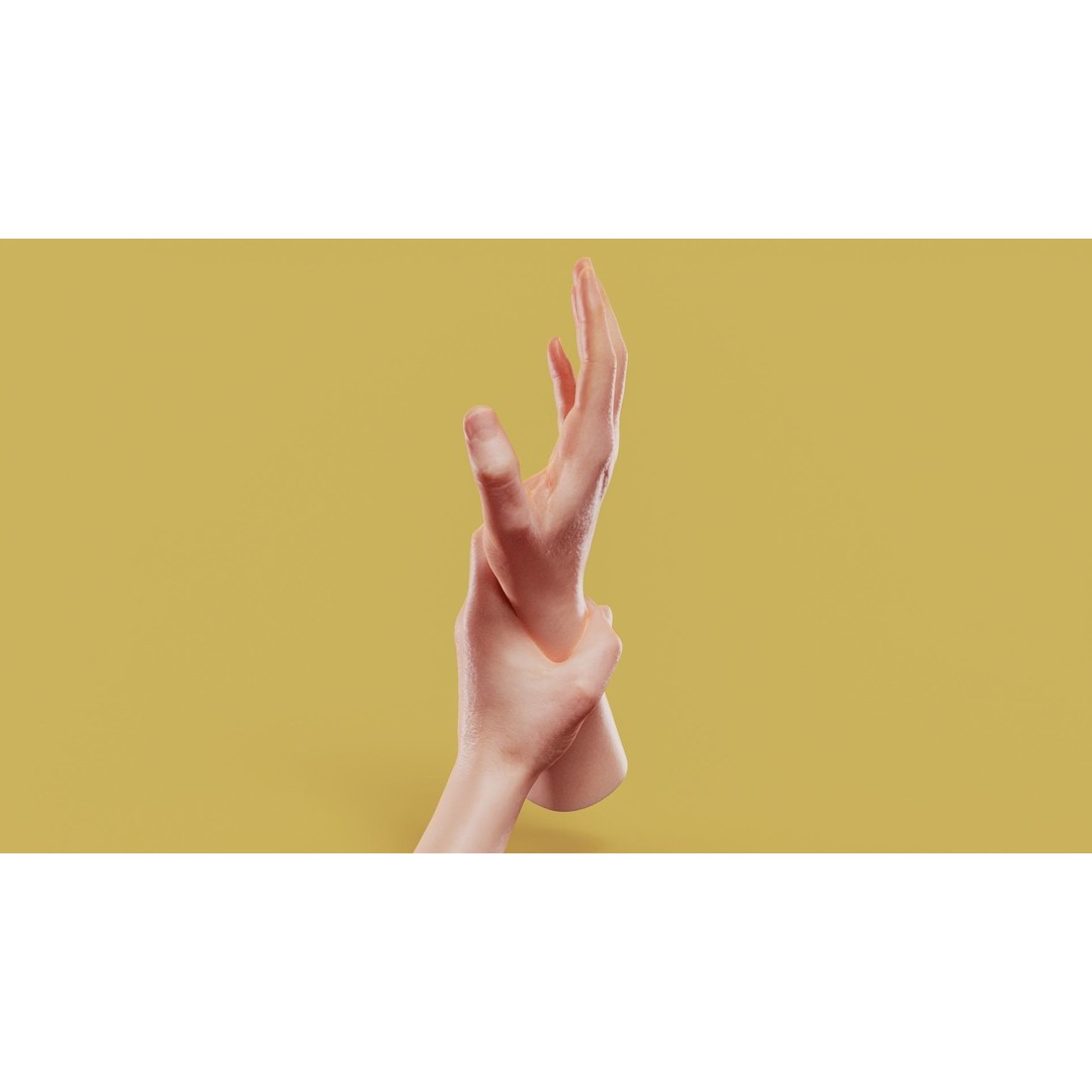Male Hands 3D Model – Low Poly Photorealistic PBR Asset, FBX - View 11