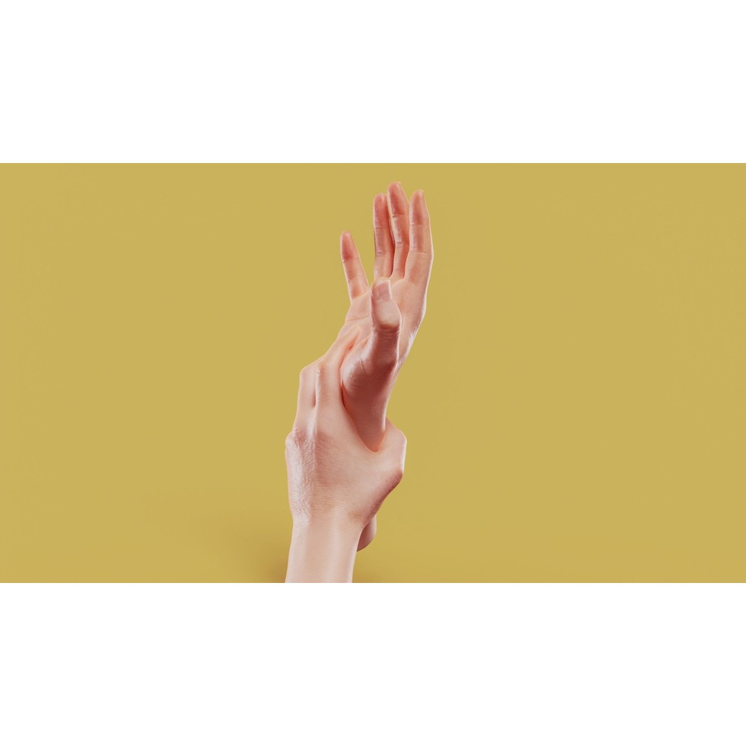 Male Hands 3D Model – Low Poly Photorealistic PBR Asset, FBX - View 12