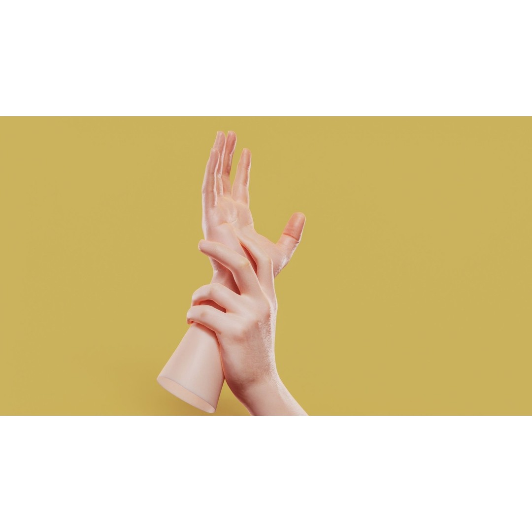 Male Hands 3D Model – Low Poly Photorealistic PBR Asset, FBX - View 4