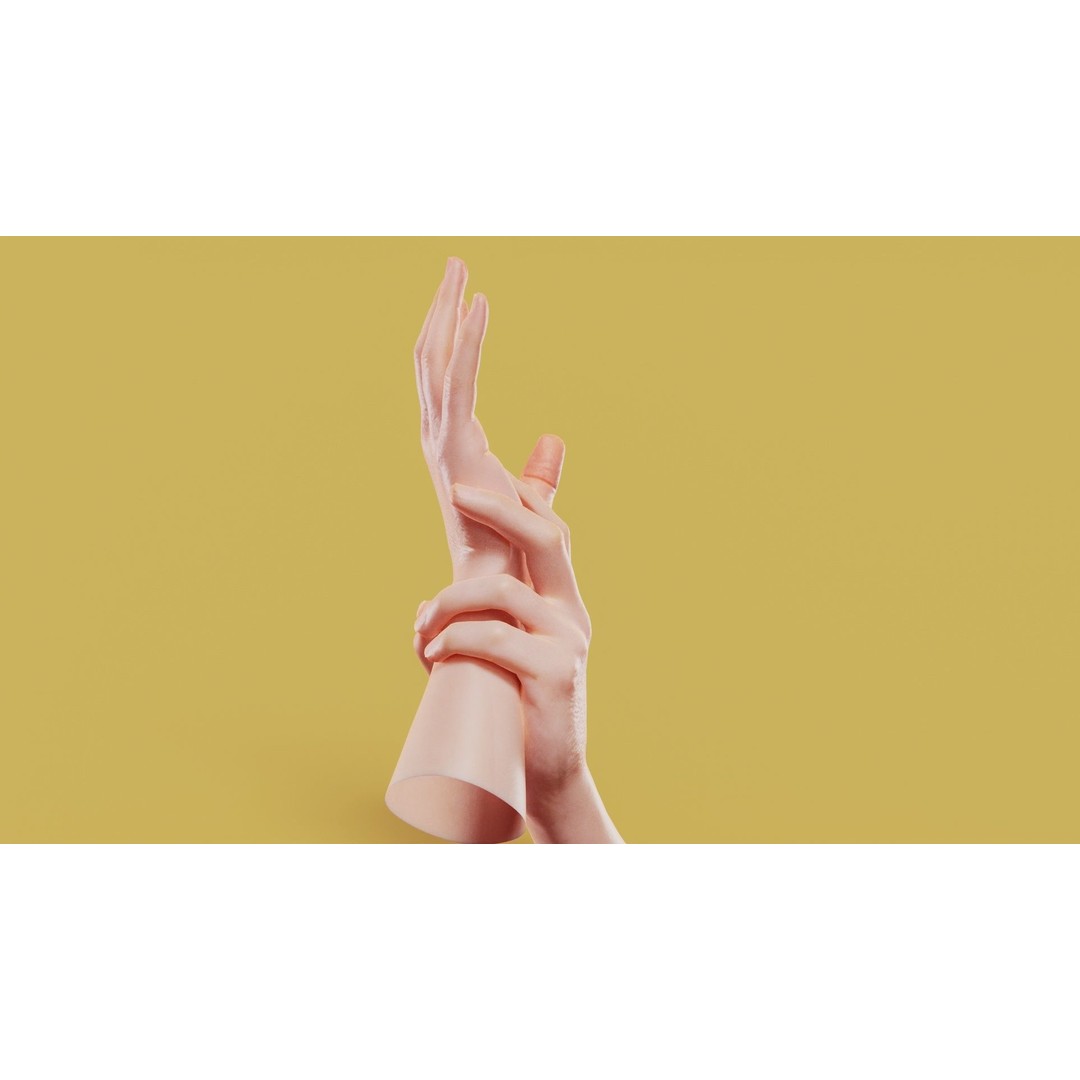 Male Hands 3D Model – Low Poly Photorealistic PBR Asset, FBX - View 5