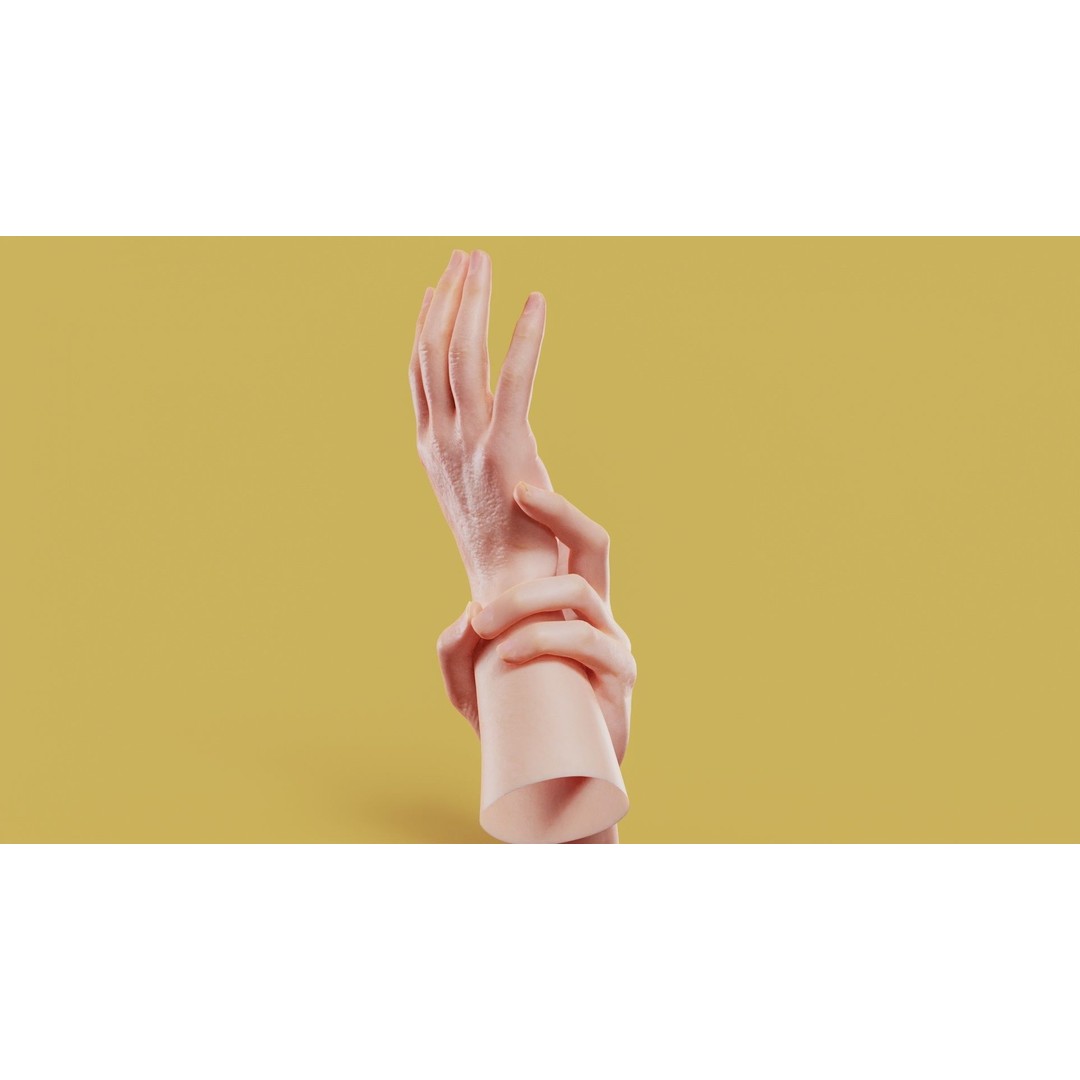 Male Hands 3D Model – Low Poly Photorealistic PBR Asset, FBX - View 6