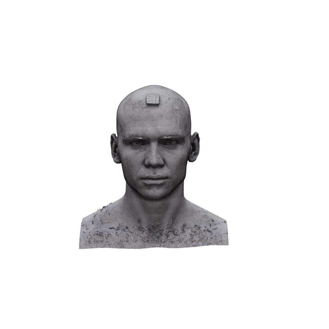 Raw Head Scan Efrain Fields 3D Model – Realistic Male Portrait, OBJ