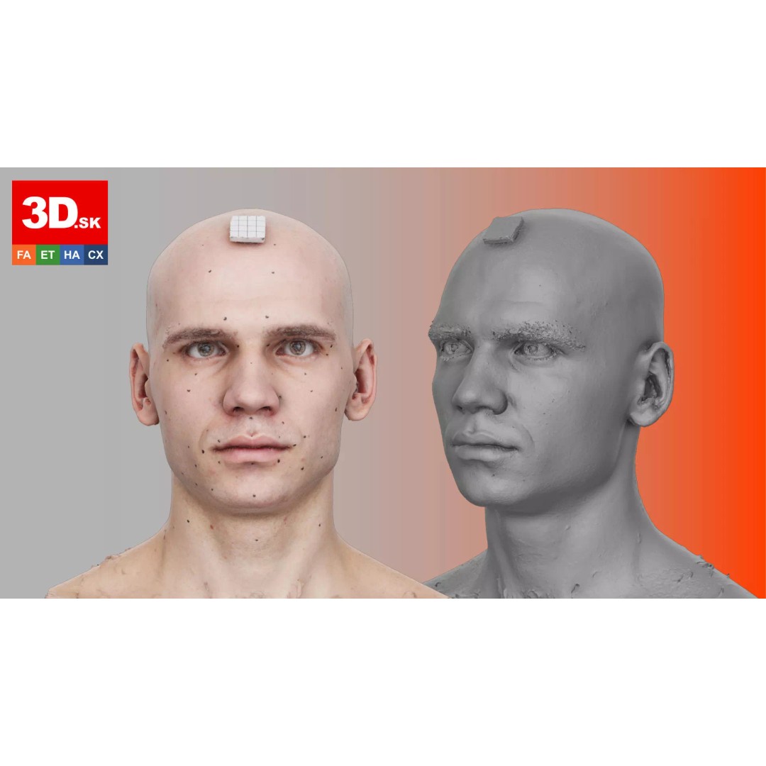 Raw Head Scan Efrain Fields 3D Model – Realistic Male Portrait, OBJ - View 2