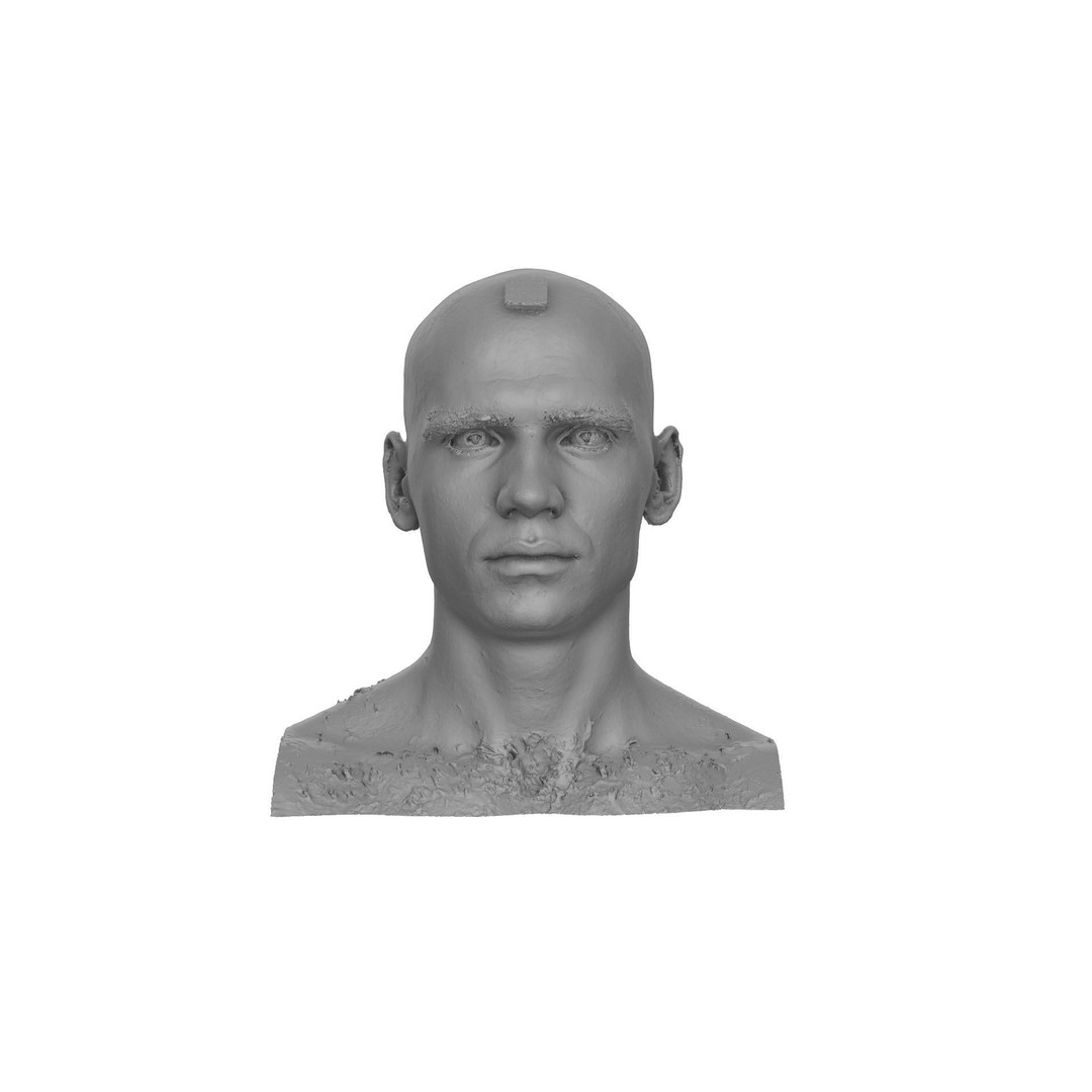 Raw Head Scan Efrain Fields 3D Model – Realistic Male Portrait, OBJ - View 6