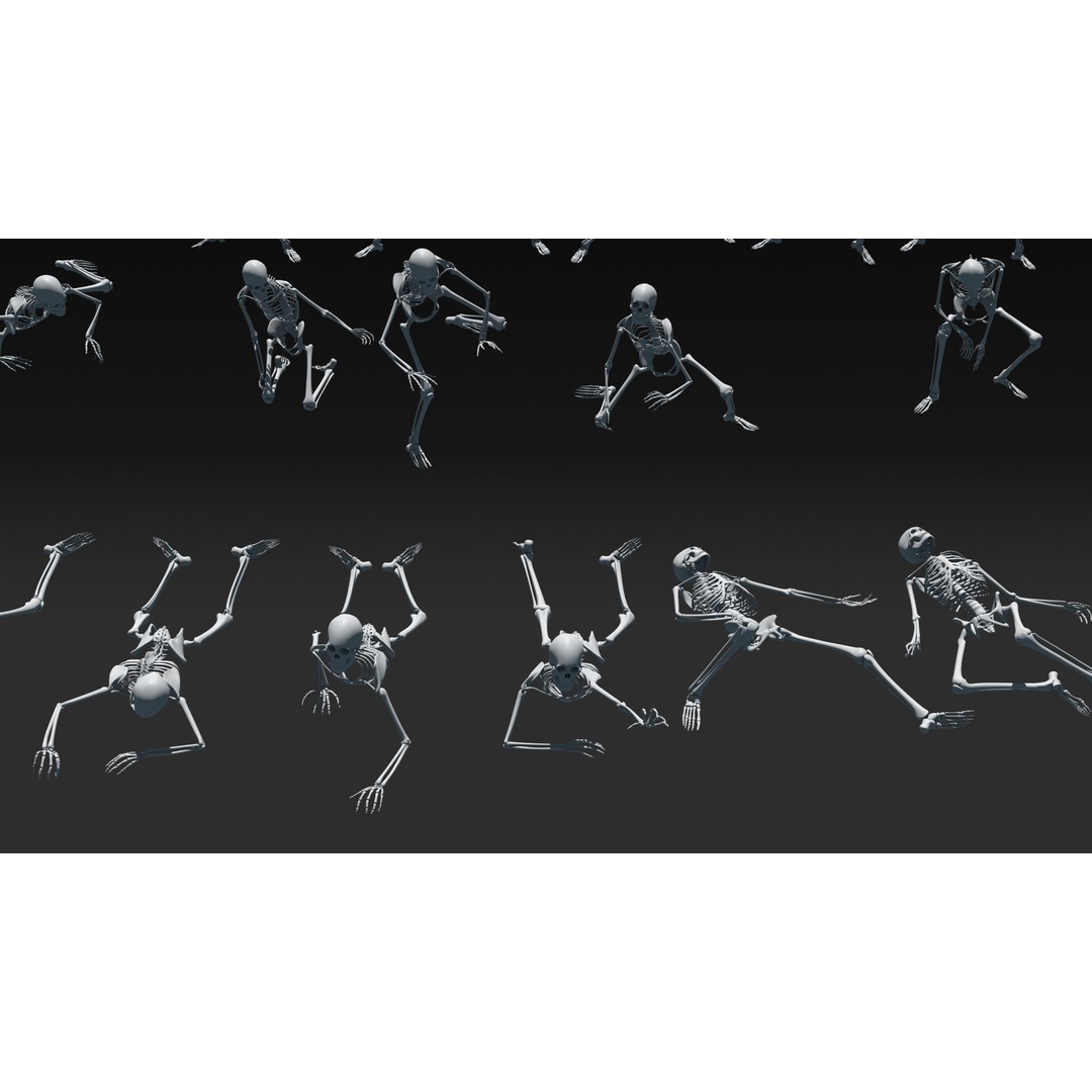 Skeleton 3D Model – Anatomy Pack with 38 Poses, OBJ Format - View 21